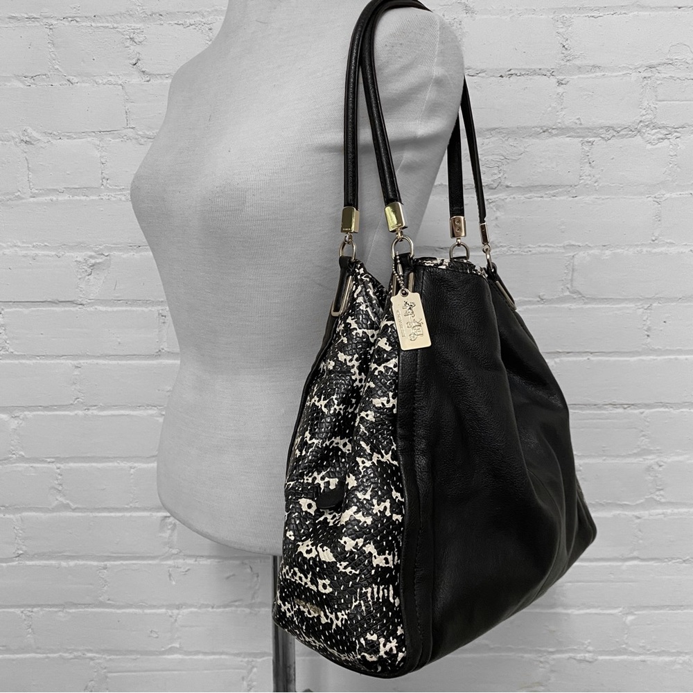COACH Madison Two Tone Python Embossed Small Phoebe Shoulder Bag F28604